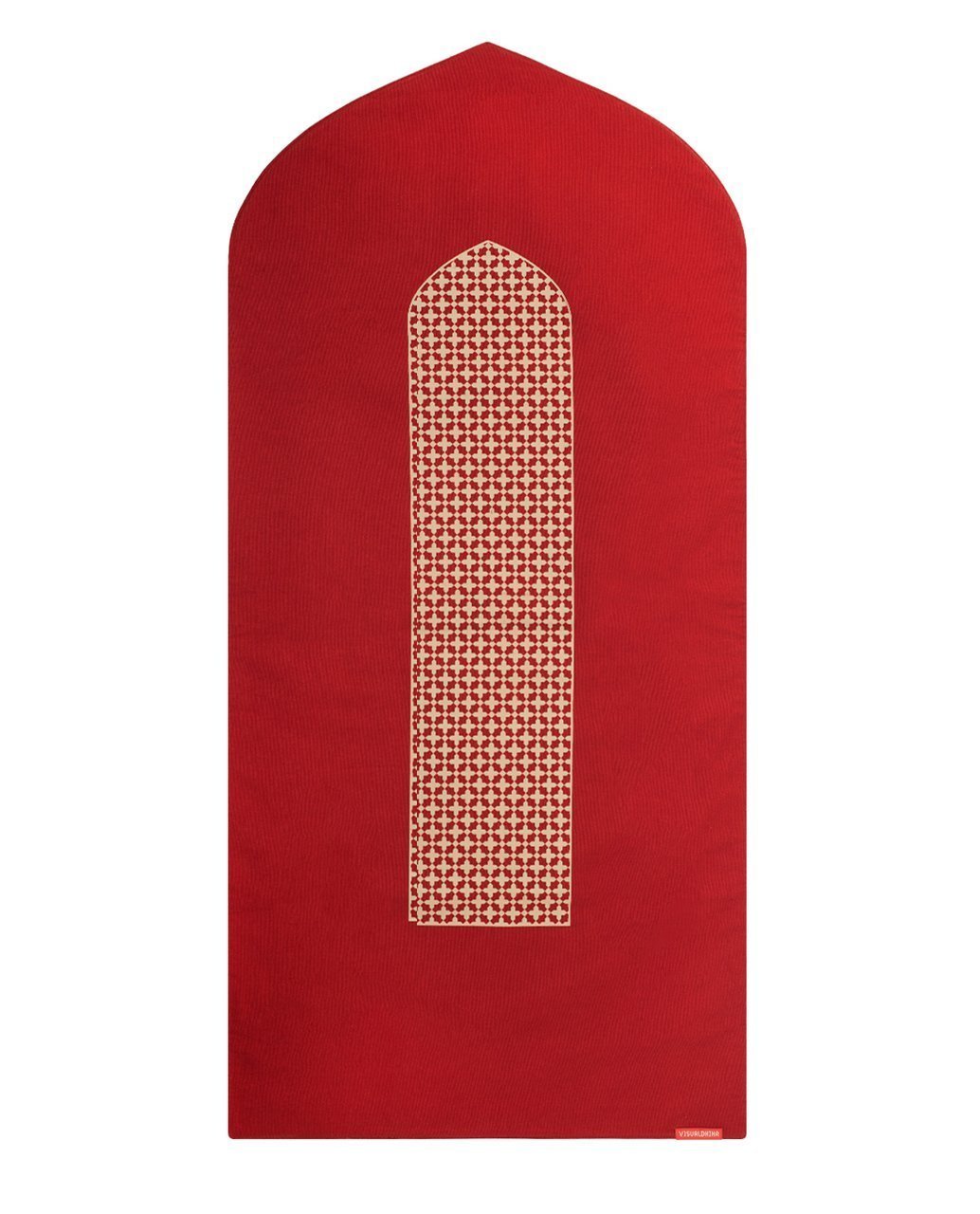 Mashrabiya Arch Shaped Islamic Prayer Mat Rug Janamaz Red