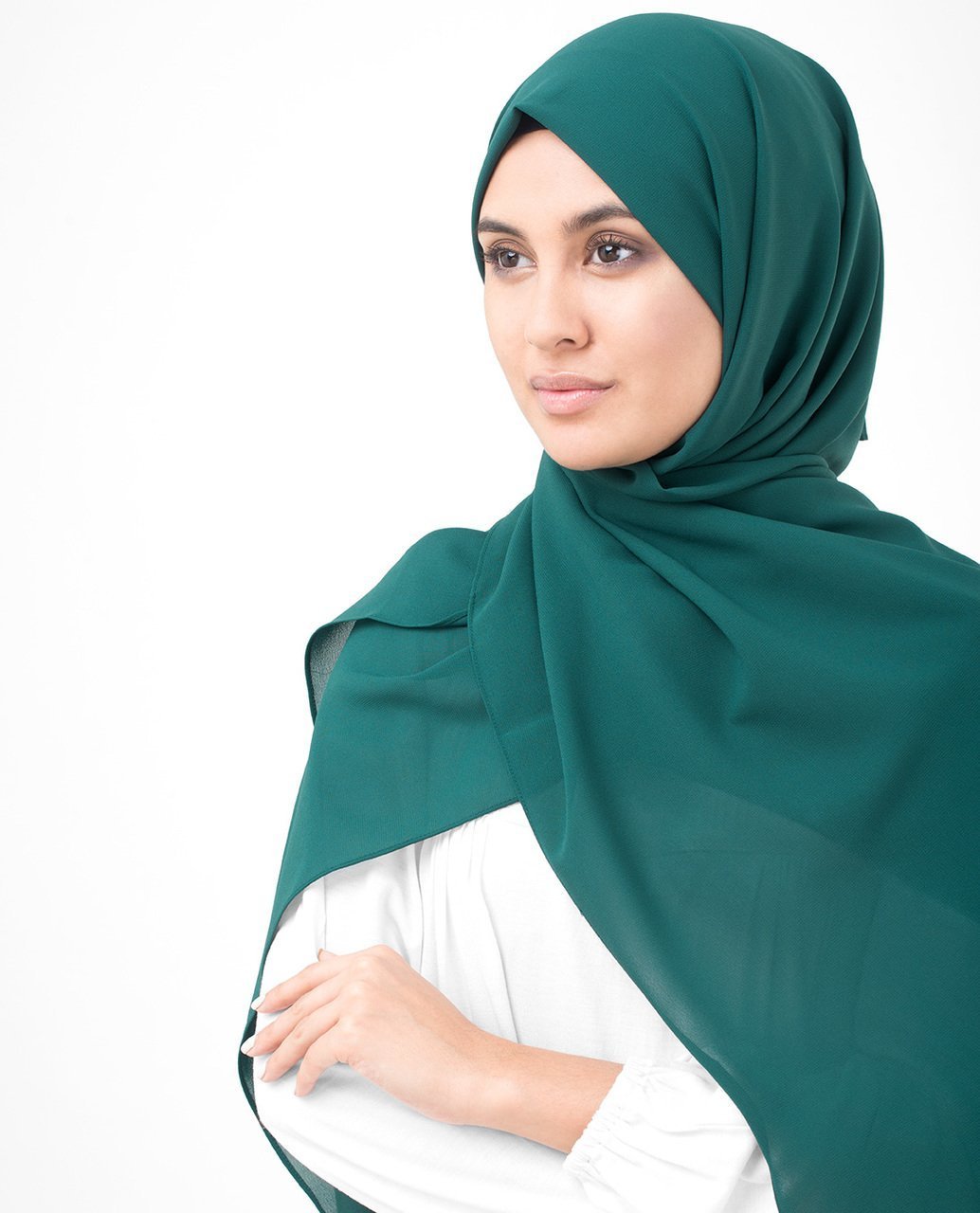 June Bug Green Poly Georgette Hijab Regular June Bug Green