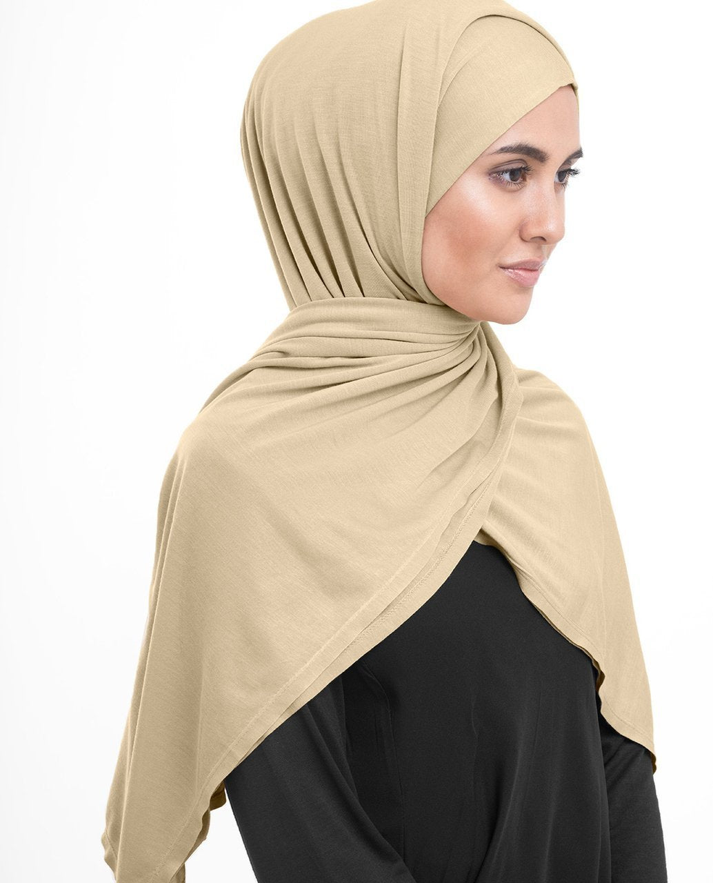Latte Beige Viscose Jersey Hijab Regular Latte Beige