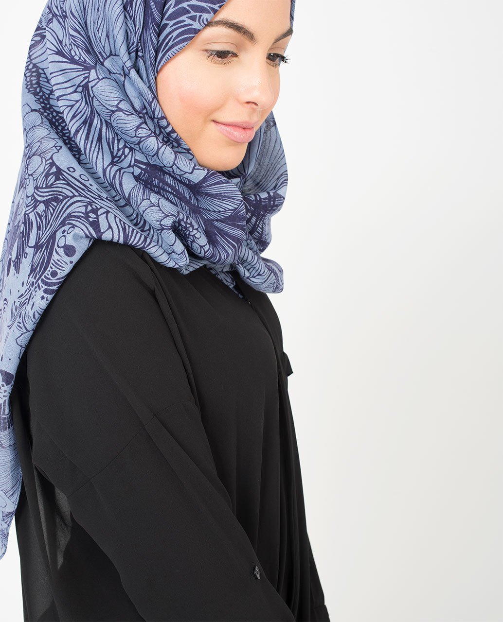Lavender Floral Hijab Medium Lavender