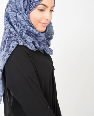 Lavender Floral Hijab Medium Lavender