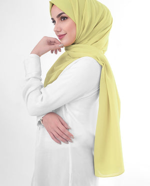 Lemon Grass Poly Georgette Hijab Regular Lemon Grass