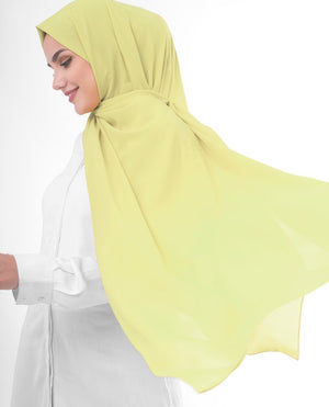 Lemon Grass Poly Georgette Hijab Regular Lemon Grass