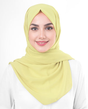 Lemon Grass Poly Georgette Hijab Regular Lemon Grass