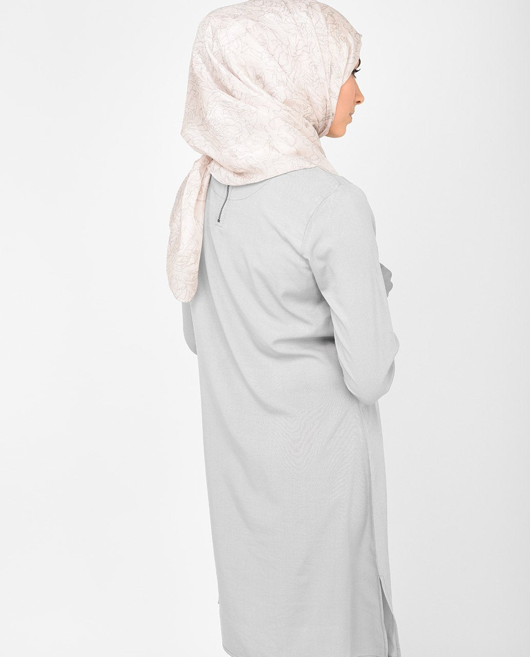 Light Grey Crepe Top (long) Slim S