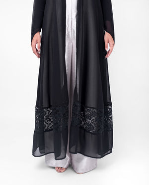 Long Black Elegant Lace Outerwear Small (8-10) Petite (- 5'2") Black