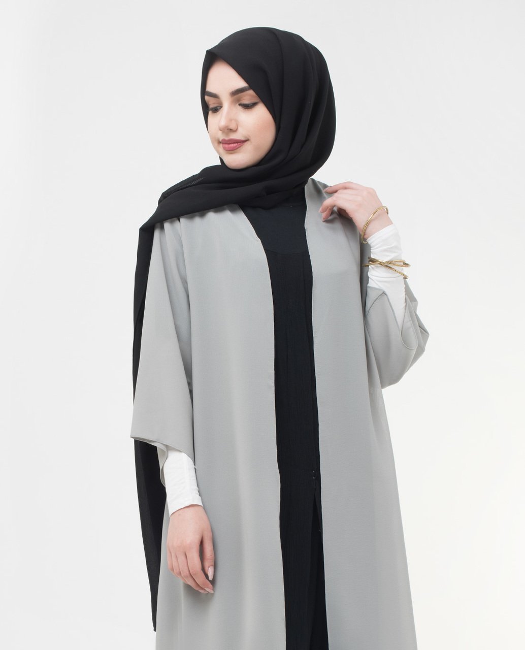 Long Sheer Ash Grey Kimono Small Petite (- 5'2") Ash Grey