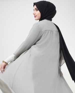 Long Sheer Ash Grey Kimono Small Petite (- 5'2") Ash Grey