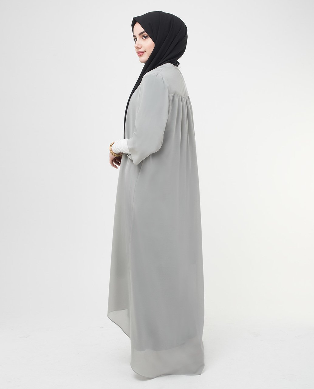 Long Sheer Ash Grey Kimono Small Petite (- 5'2") Ash Grey