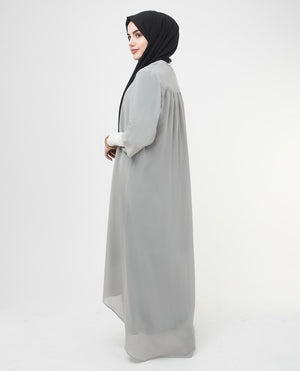Long Sheer Ash Grey Kimono Small Petite (- 5'2") Ash Grey