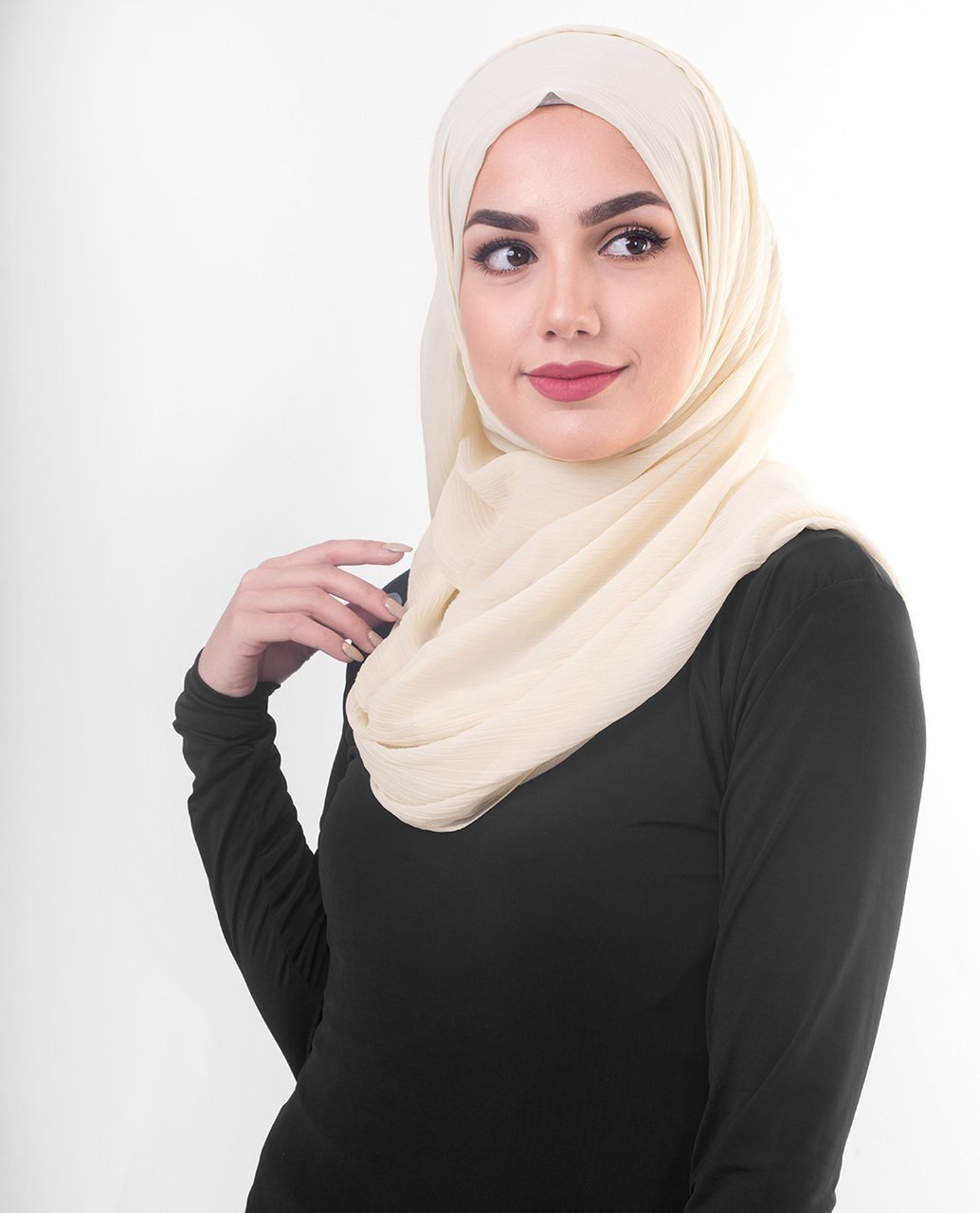Macadamia Poly Chiffon Hijab M Macadamia