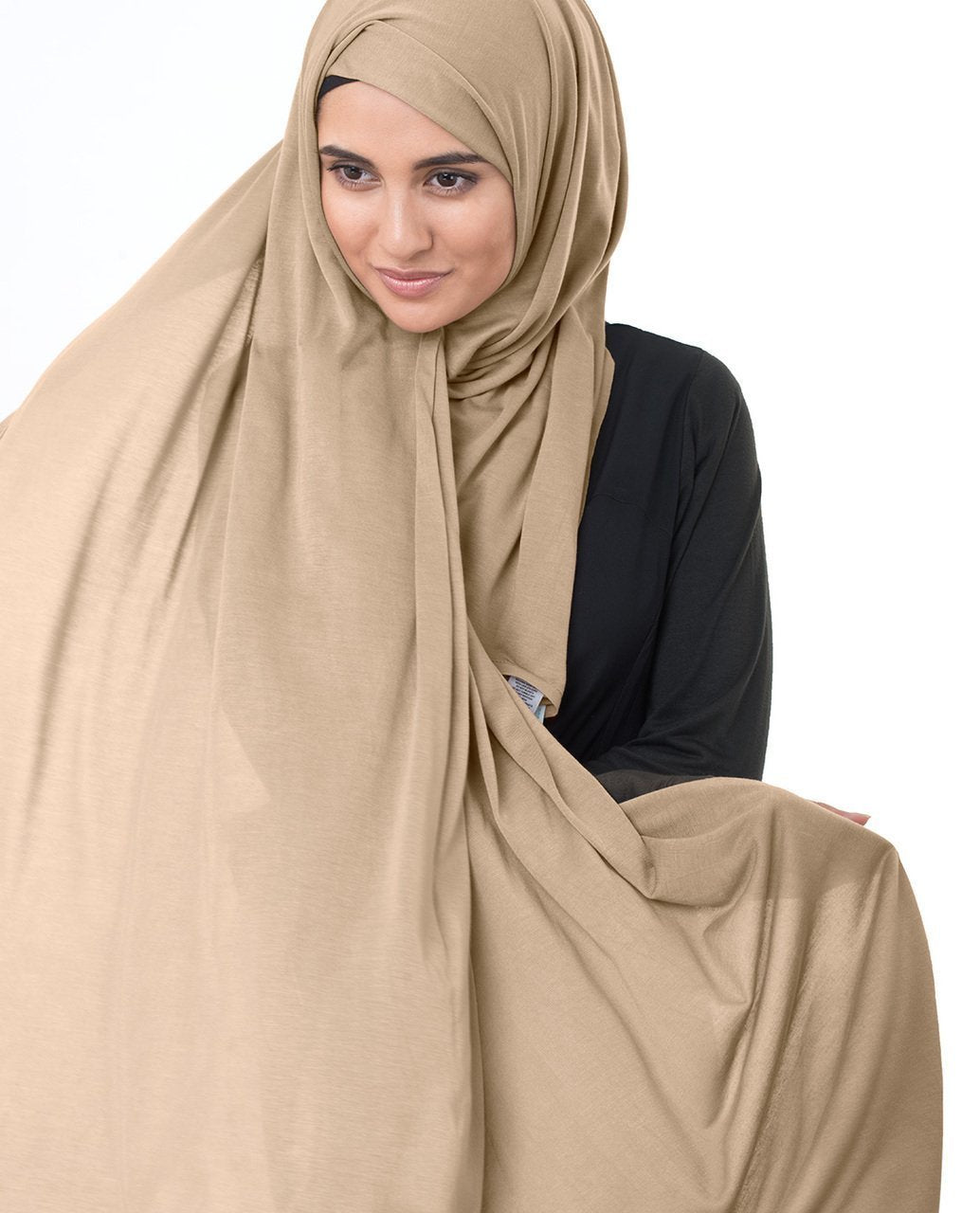 Macaroon Beige Viscose Jersey Hijab Regular Macaroon Beige