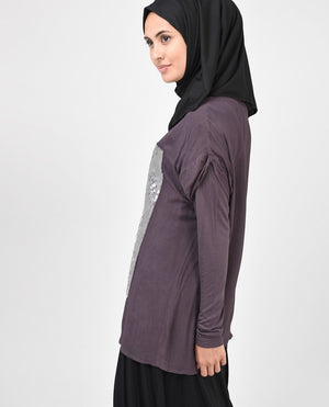 Mauve Sequin Top Slim