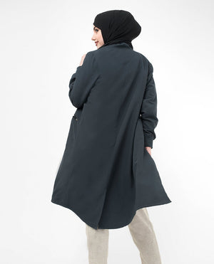 Modest Light Outerwear Jacket Small (8-10) Petite (- 5'2") Navy Blue
