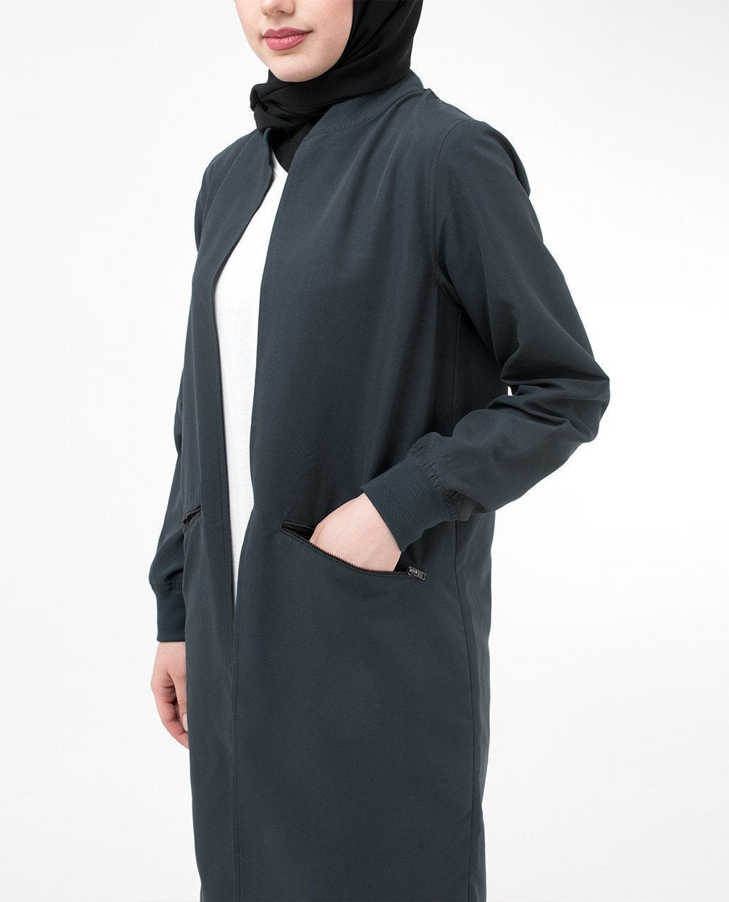 Modest Light Outerwear Jacket Small (8-10) Petite (- 5'2") Navy Blue