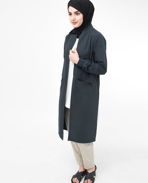Modest Light Outerwear Jacket Small (8-10) Petite (- 5'2") Navy Blue