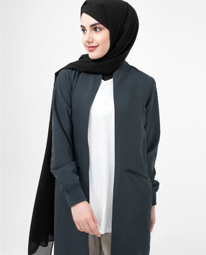 Modest Light Outerwear Jacket Small (8-10) Petite (- 5'2") Navy Blue