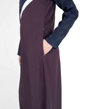 Navy Contrast Classic Route Sports Jilbab or Abaya S 54 Purple