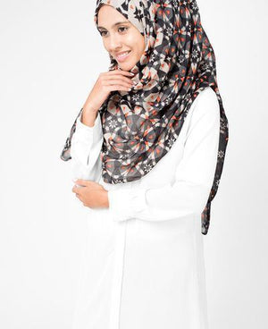 Nine Iron Hijab Medium Black and Orange