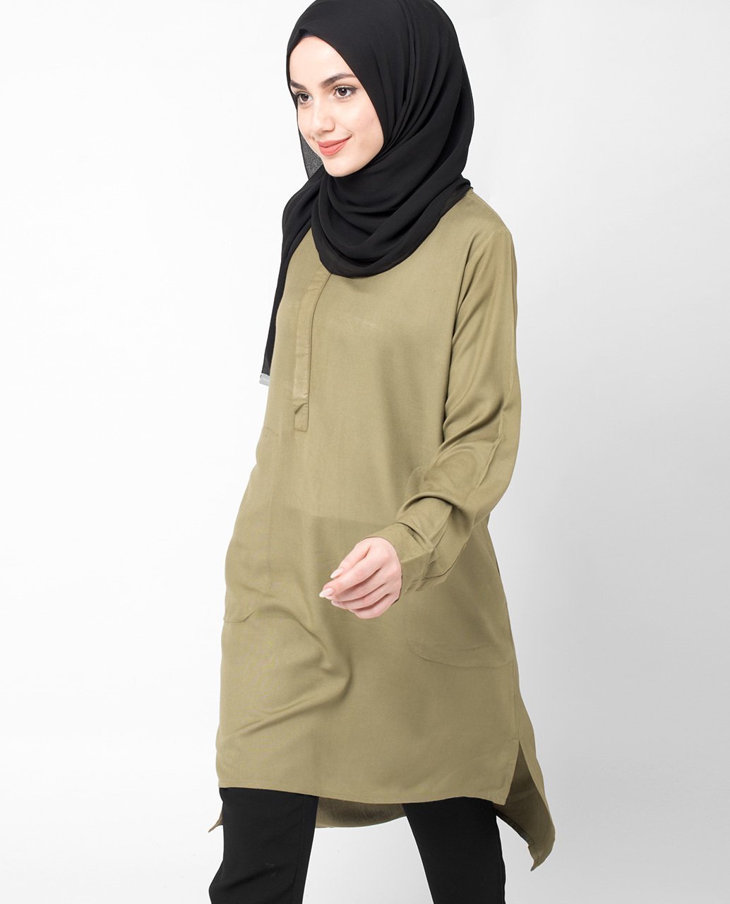 Olive Stitch Tunic Slim