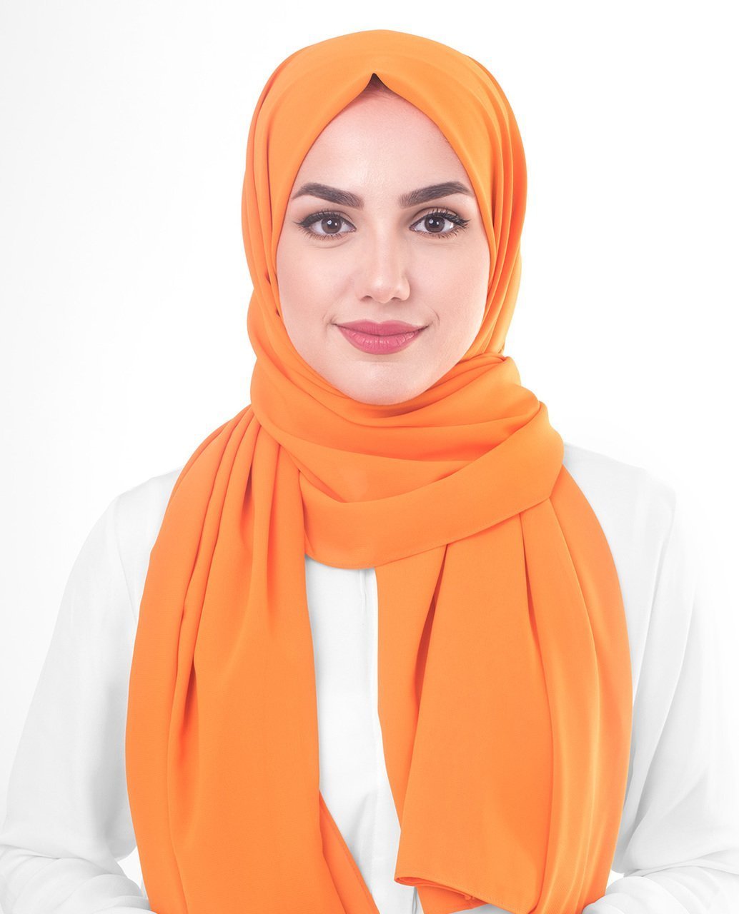 Orange Pepper Poly Georgette Hijab Regular Orange Pepper