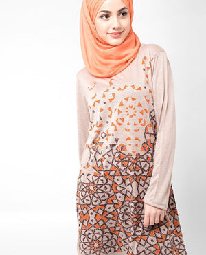 Orange Scatter Print Top Slim