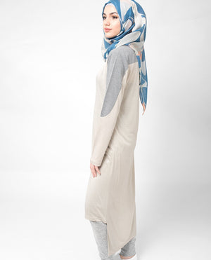 Patchwork Grey Top Slim