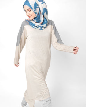 Patchwork Grey Top Slim