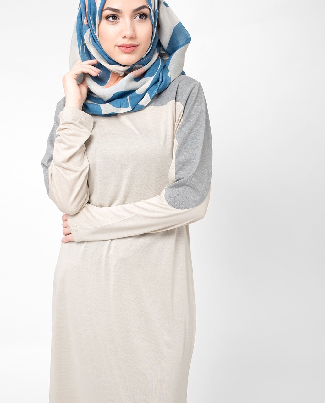 Patchwork Grey Top Slim