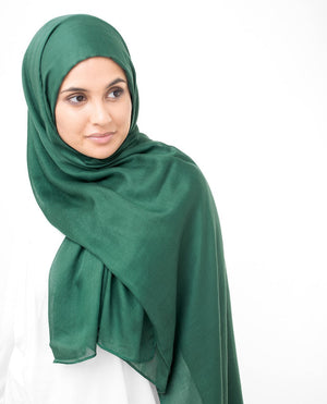 Pineneedle Green Viscose Woven Hijab Regular