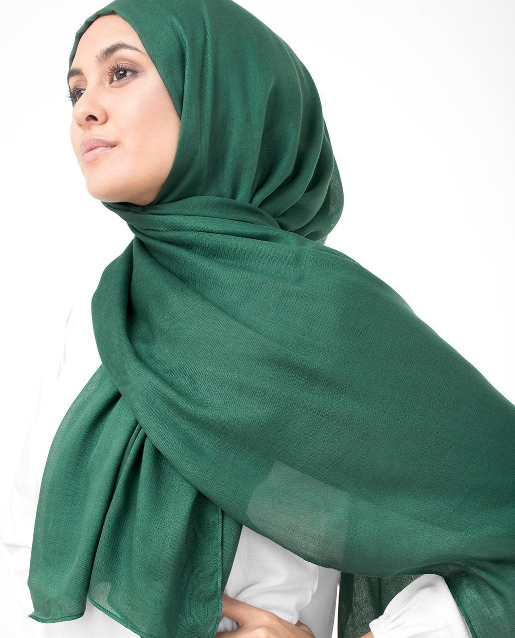 Pineneedle Green Viscose Woven Hijab Regular