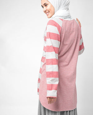 Pink Striped Top Slim