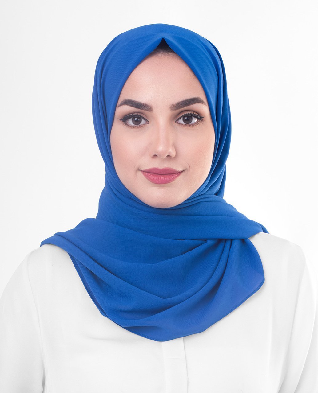 Princess Blue Hijab in Polyester Georgette Regular Blue