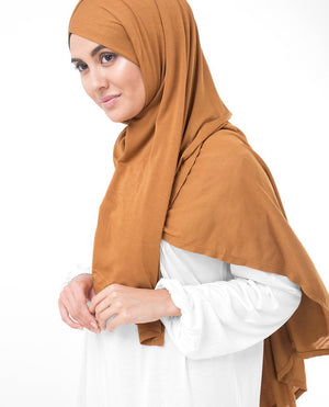 Pumpkin Spice Brown Viscose Jersey Hijab Regular Pumpkin Spice