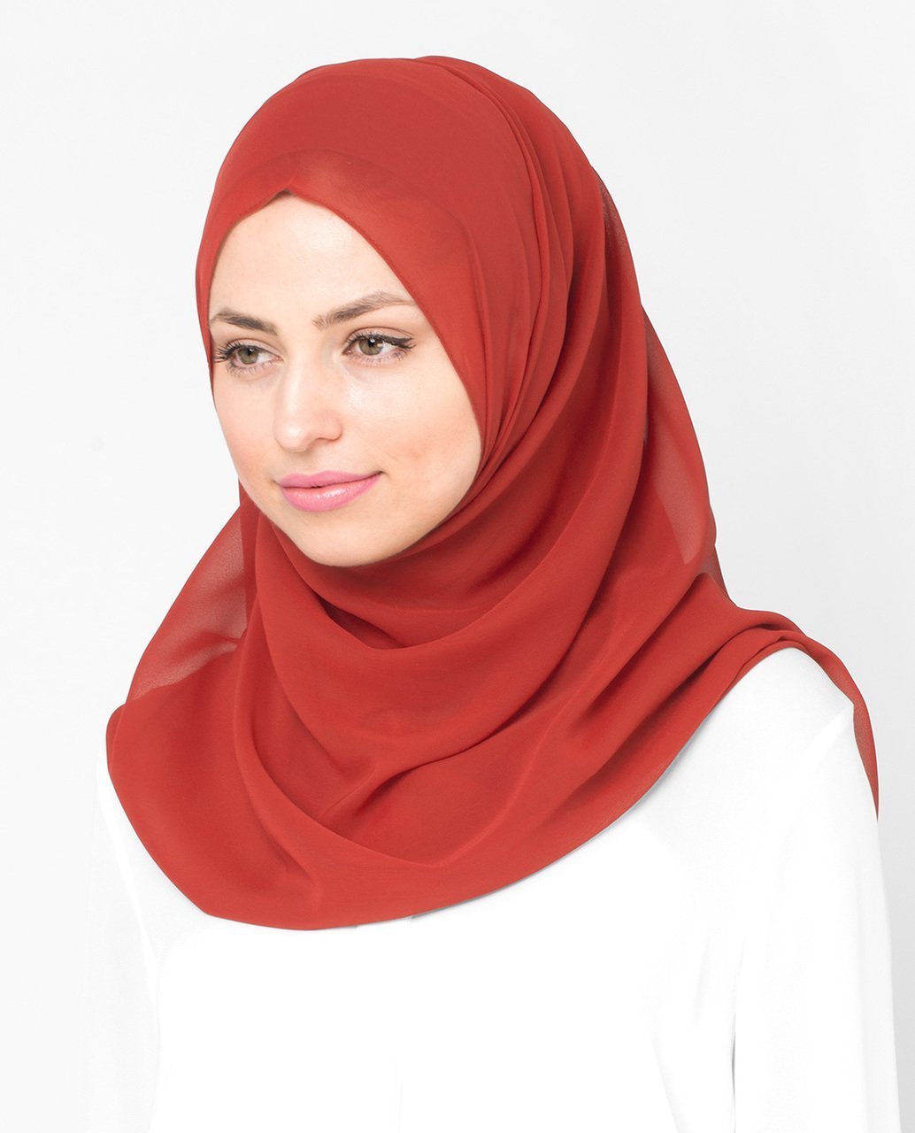Red Clay Poly Georgette Hijab Regular Red Clay