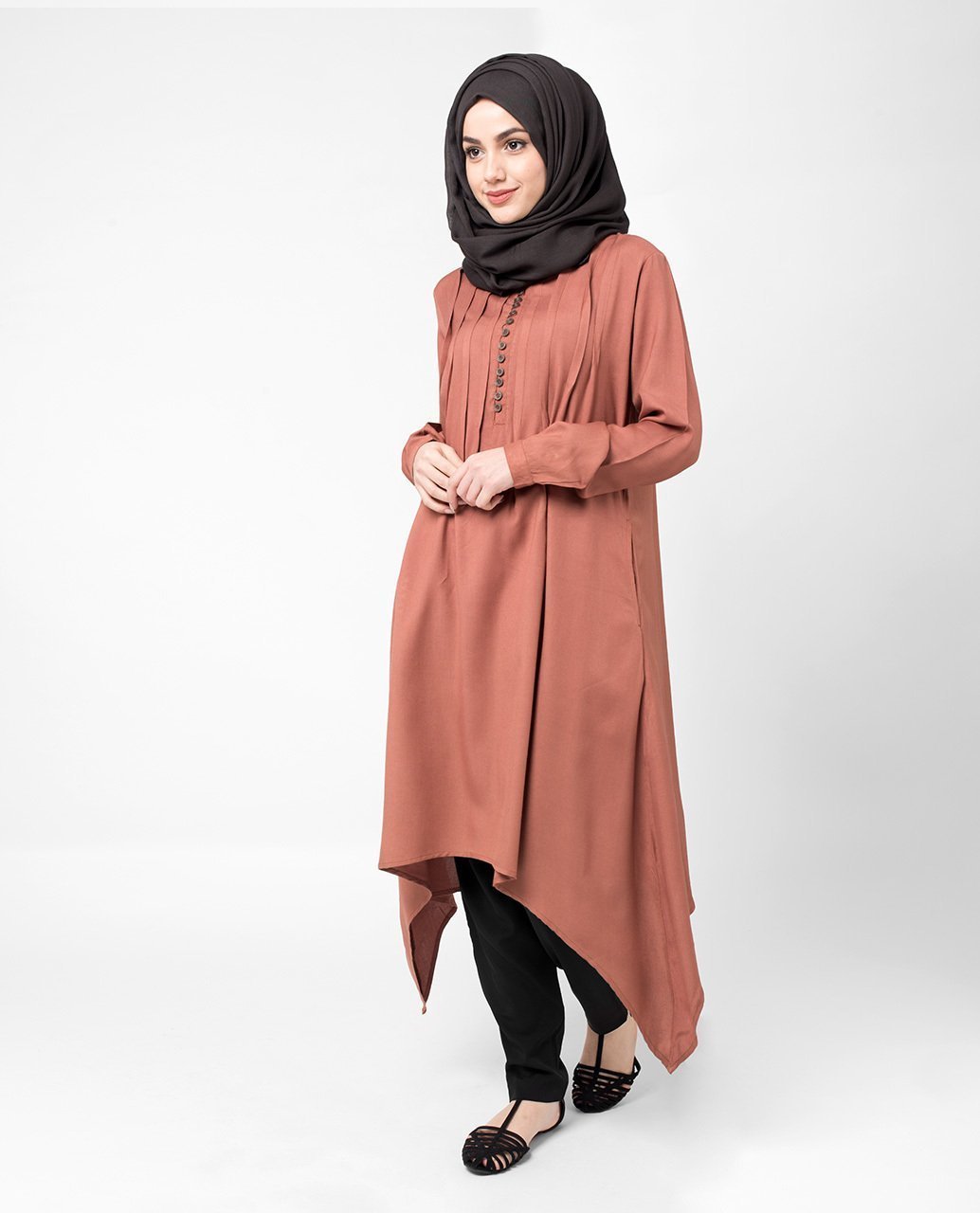 Rust Brown Drape top Slim