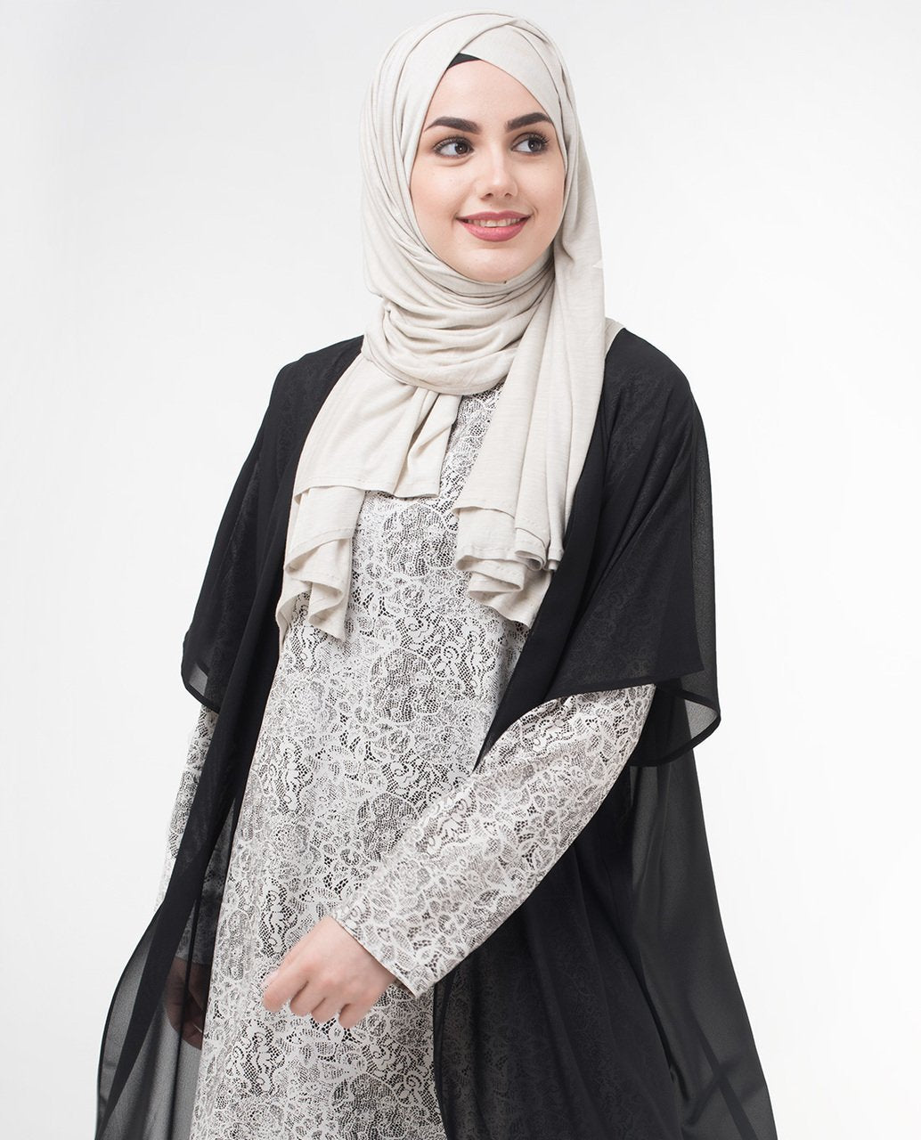 Sheer Lace Kimono Small Petite (- 5'2") Black