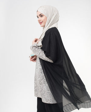 Sheer Lace Kimono Small Petite (- 5'2") Black