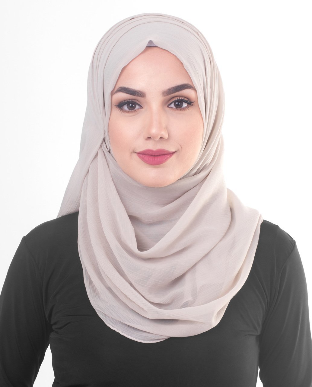 Silver Cloud Poly Chiffon Hijab M Silver Cloud