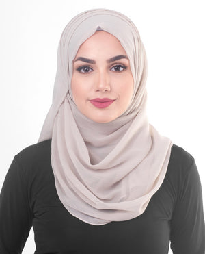 Silver Cloud Poly Chiffon Hijab M Silver Cloud
