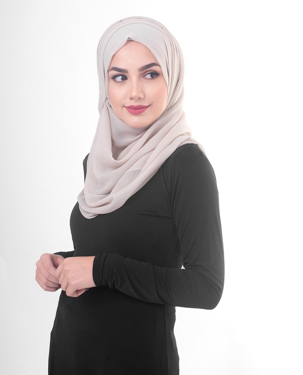 Silver Cloud Poly Chiffon Hijab M Silver Cloud