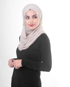 Silver Cloud Poly Chiffon Hijab M Silver Cloud