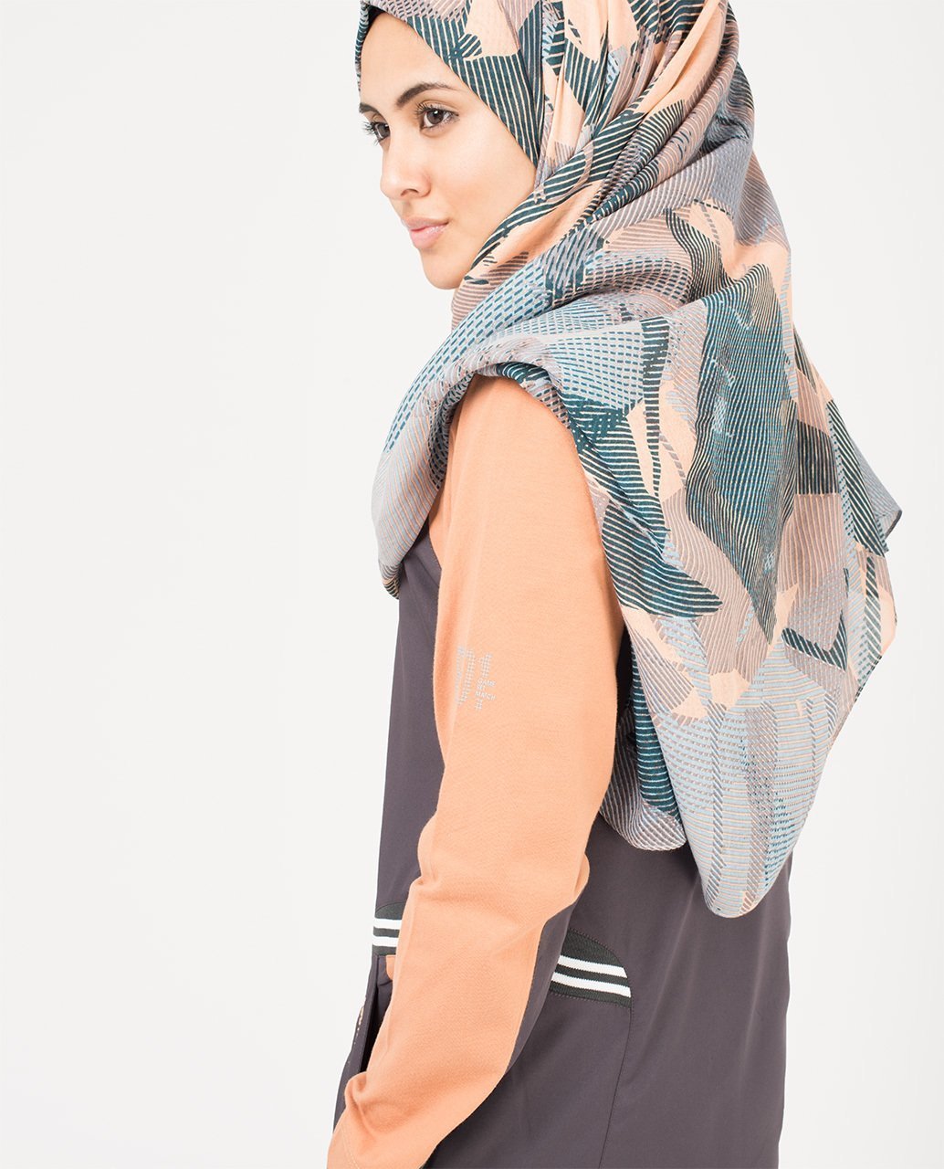 Silver Pink and Grey Hijab Regular Silver Pink and Grey
