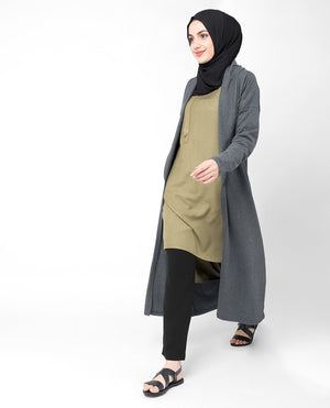 Simple Grey Cardigan Slim