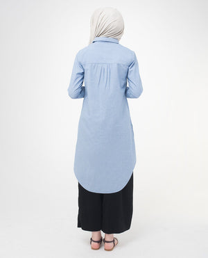 Smart Casual Shirt Dress Small Petite (- 5'2") Blue