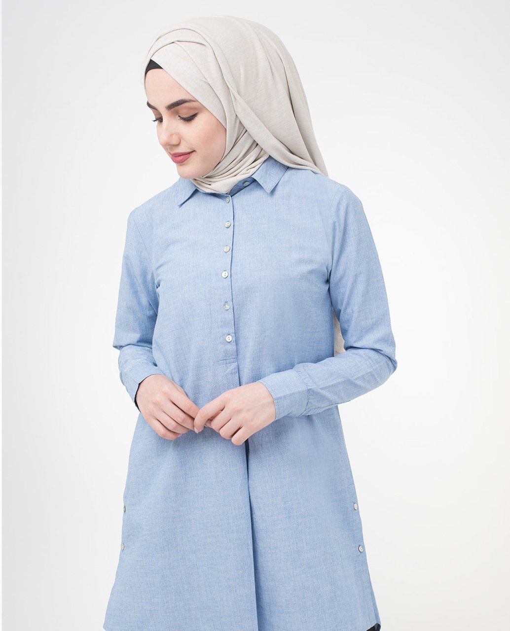 Smart Casual Shirt Dress Small Petite (- 5'2") Blue