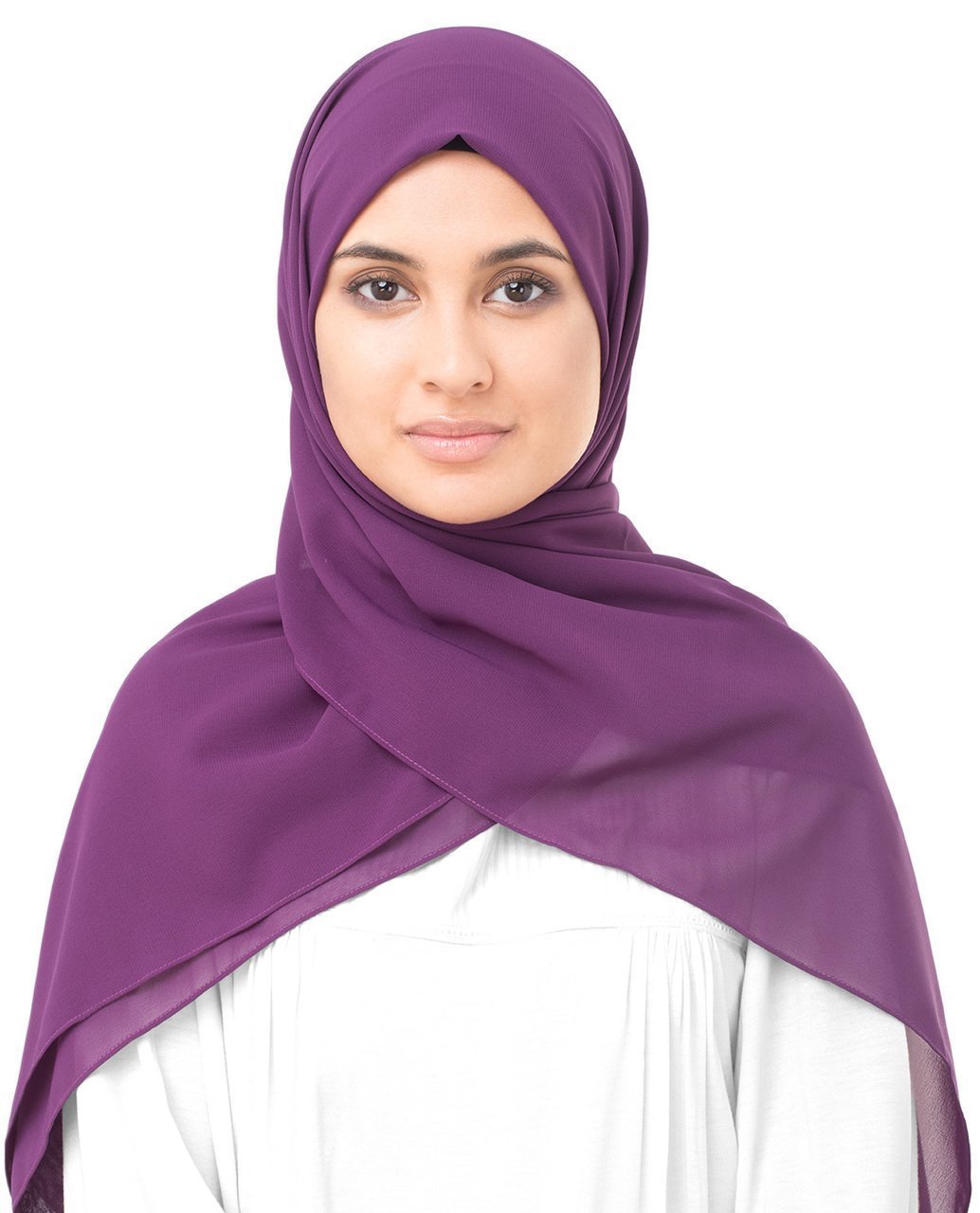 Sparkling Grape Purple Poly Georgette Hijab Regular Grape Purple