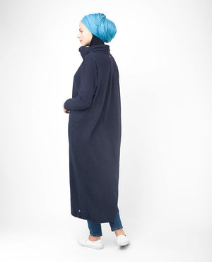 Sparkly Navy Long Modest Top Small (8-10) Petite (- 5'2")