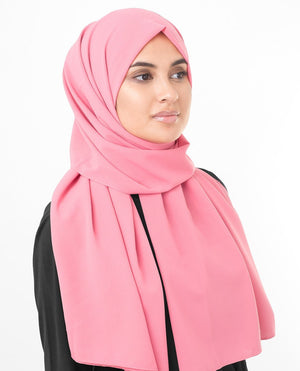 Strawberry Ice Pink Poly Georgette Hijab Regular Strawberry Ice Pink