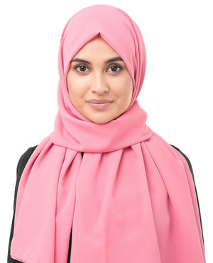 Strawberry Ice Pink Poly Georgette Hijab Regular Strawberry Ice Pink